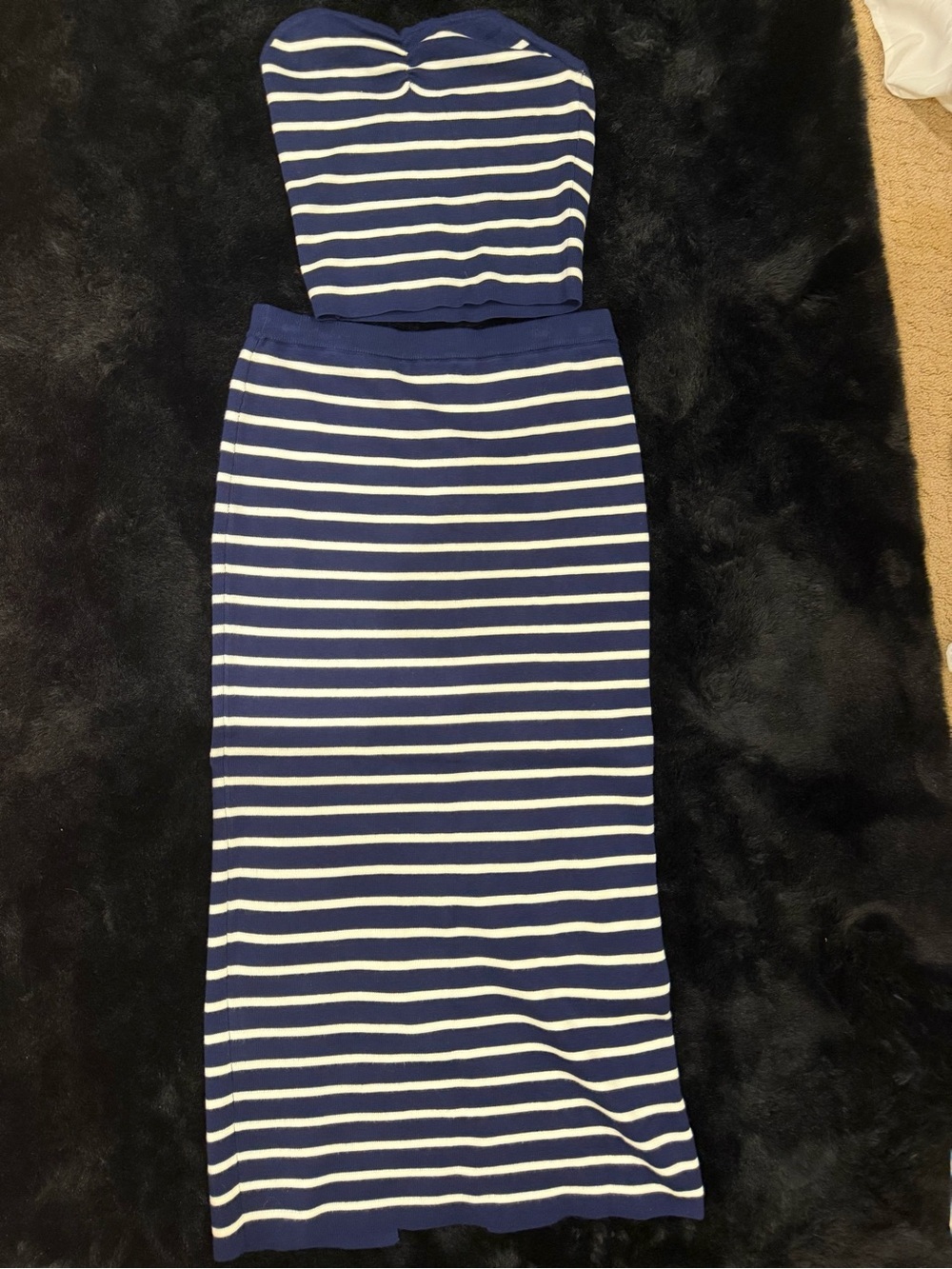 Navy and White Stripe Set
